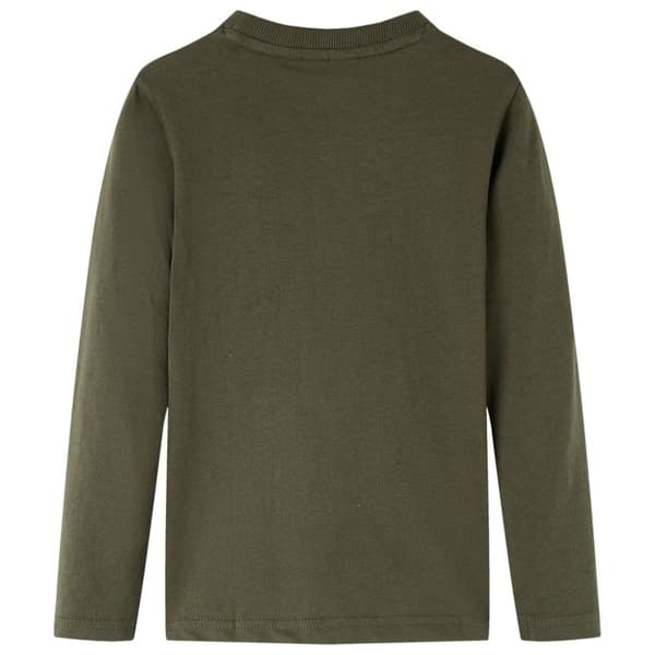 vidaXL Langærmet T-shirt til børn str. 92 kakifarvet