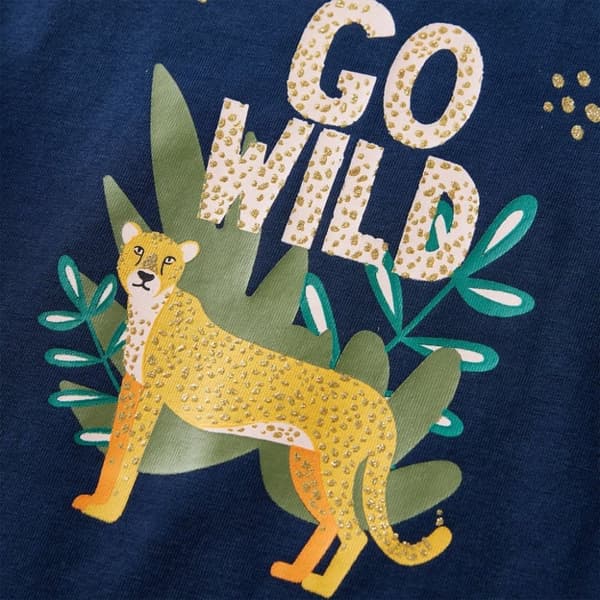 vidaXL T-shirt med långa ärmar för barn marinblå 140