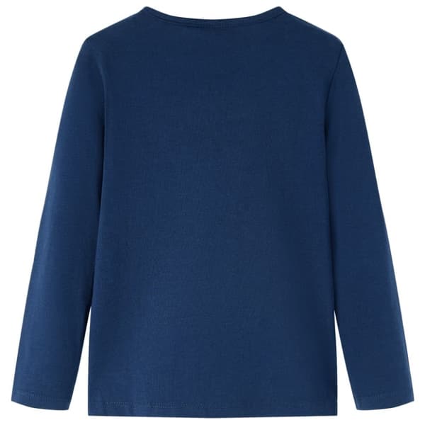 vidaXL T-shirt med långa ärmar för barn marinblå 140