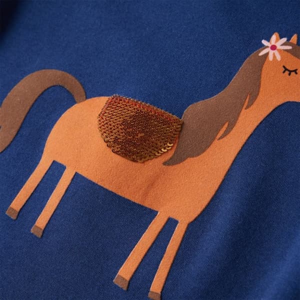 vidaXL T-shirt med långa ärmar för barn marinblå 140
