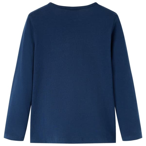 vidaXL T-shirt med långa ärmar för barn marinblå 128