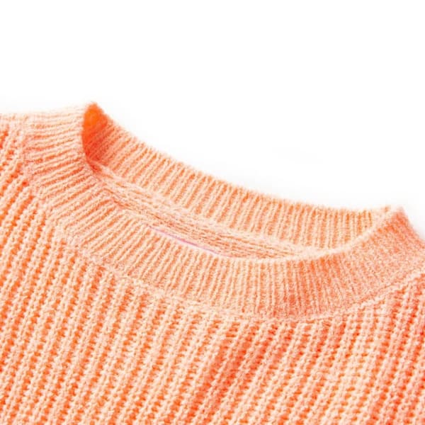 vidaXL Stickad tröja för barn ljusorange 140