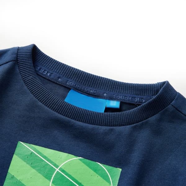 vidaXL T-shirt med långa ärmar för barn marinblå 128