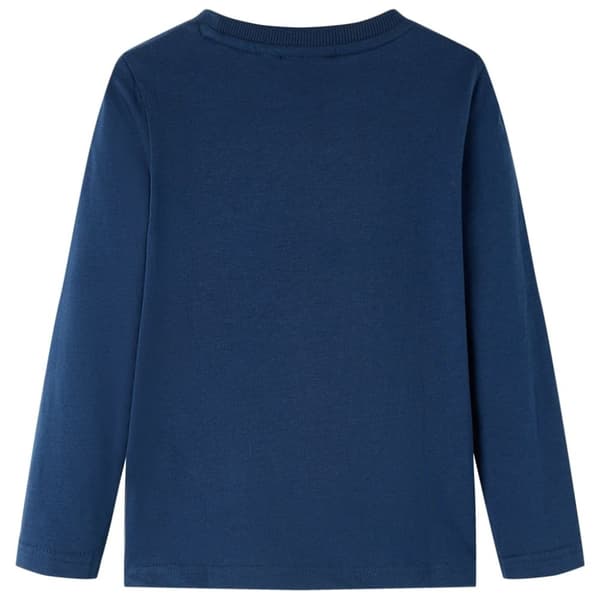 vidaXL T-shirt med långa ärmar för barn marinblå 128