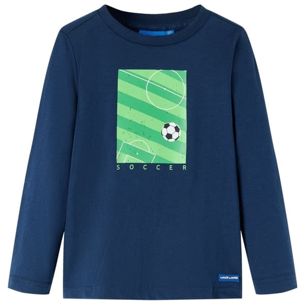 vidaXL T-shirt med långa ärmar för barn marinblå 128