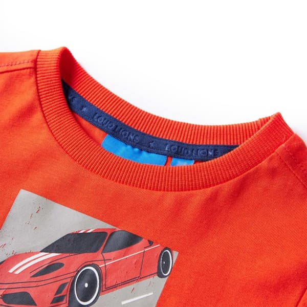 vidaXL T-shirt med långa ärmar för barn stark orange 116