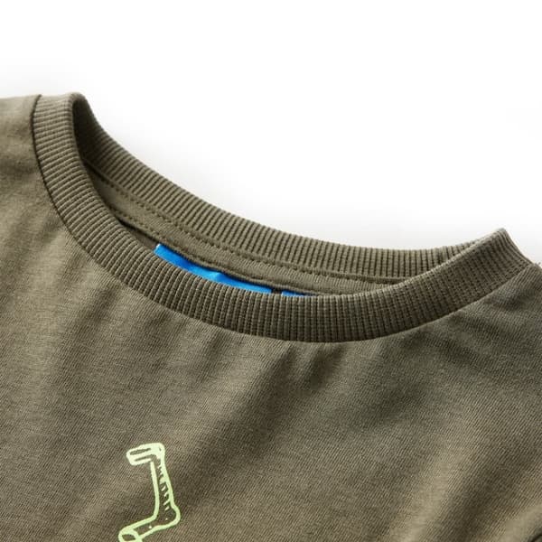 vidaXL T-shirt med långa ärmar för barn khaki 104