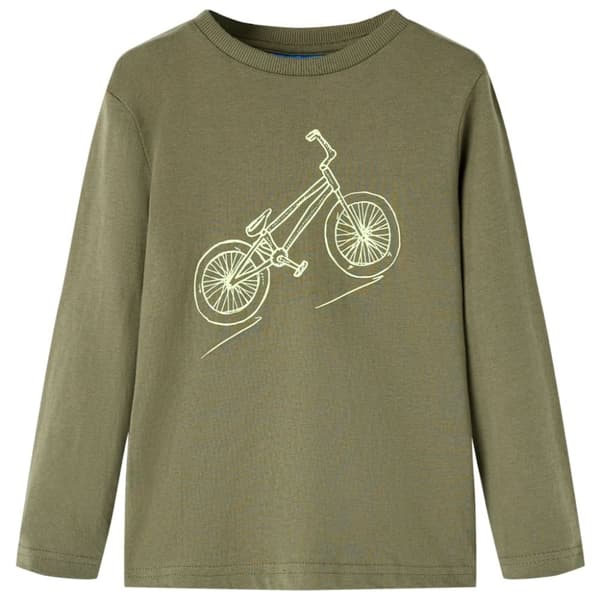 vidaXL T-shirt med långa ärmar för barn khaki 104