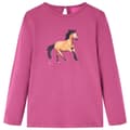 Miniatyrbild 1 av 7: vidaXL T-shirt med långa ärmar för barn hallonrosa 116