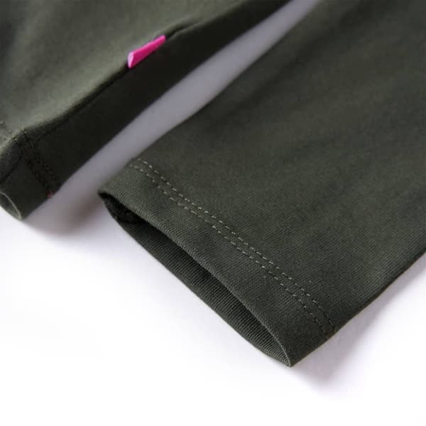 vidaXL T-shirt med långa ärmar för barn khaki 116