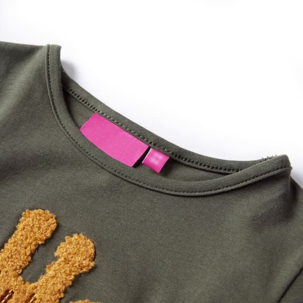 vidaXL T-shirt med långa ärmar för barn kaki 140