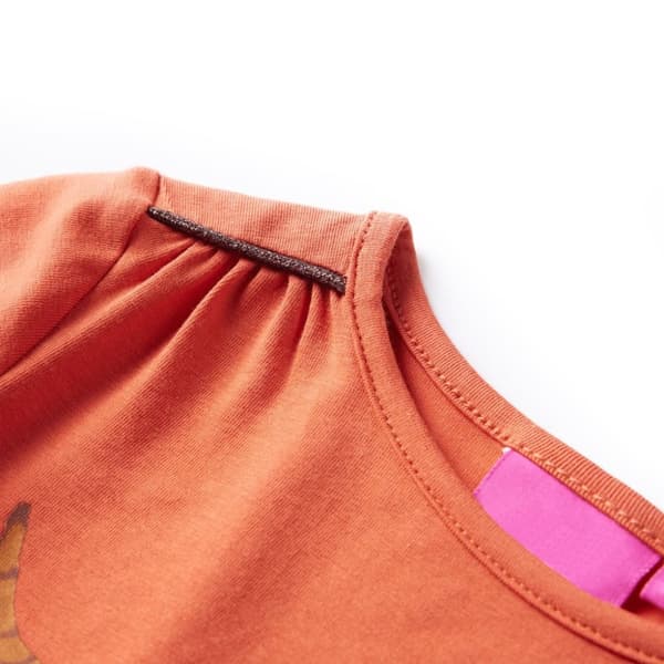 vidaXL T-shirt med långa ärmar för barn stark orange 128