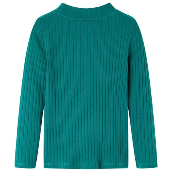 vidaXL T-shirt med långa ärmar för barn ribbstickad mörkgrön 92