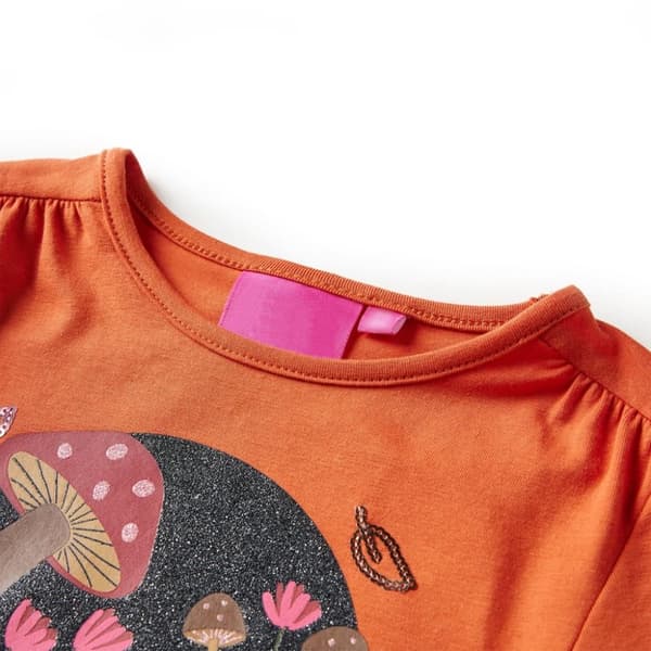 vidaXL T-shirt med långa ärmar för barn stark orange 116