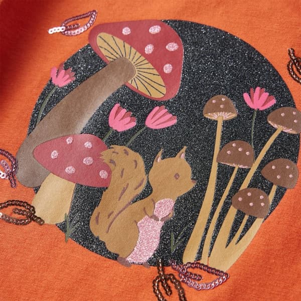 vidaXL T-shirt med långa ärmar för barn stark orange 116