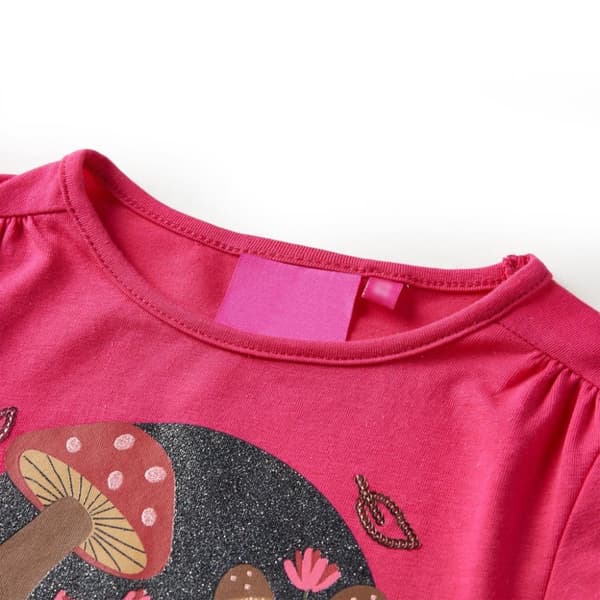 vidaXL T-shirt med långa ärmar för barn stark rosa 92
