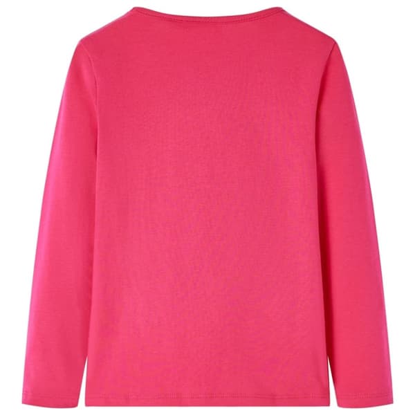 vidaXL T-shirt med långa ärmar för barn stark rosa 92