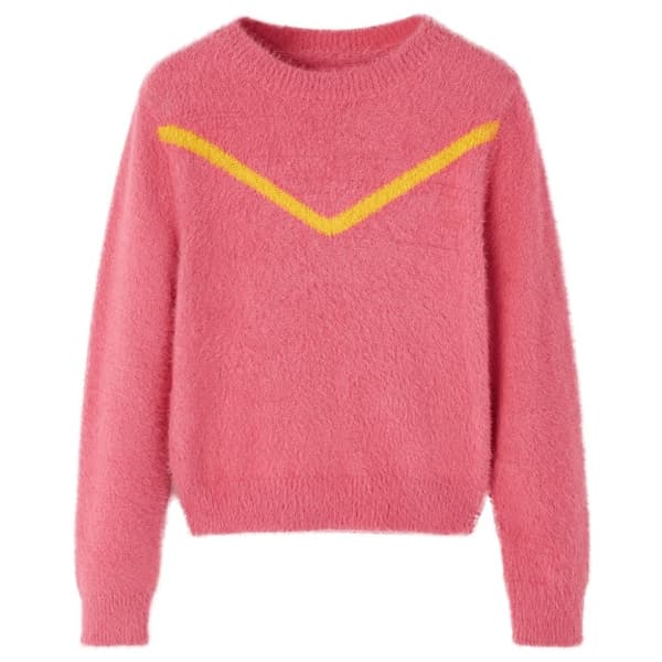 vidaXL Stickad tröja för barn gammelrosa 104