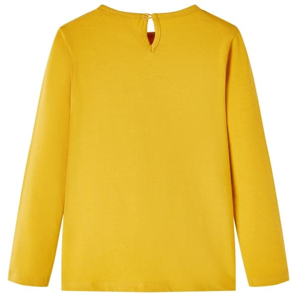 vidaXL Langærmet T-shirt til børn str. 104 okkergul