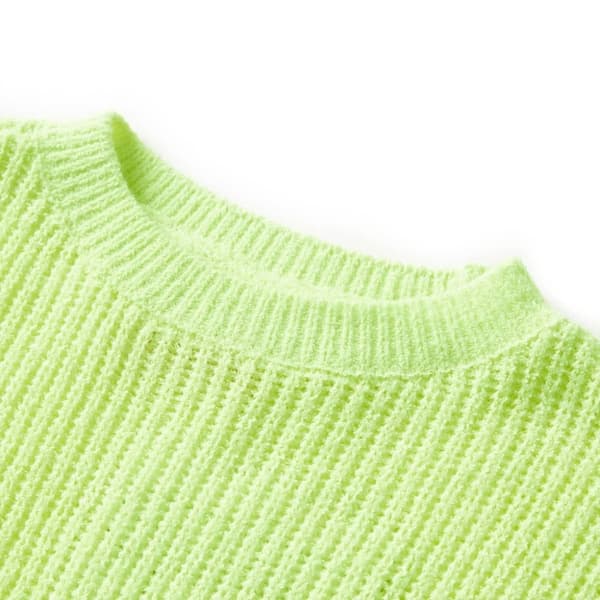 vidaXL Sweater til børn str. 104 strikket neongul