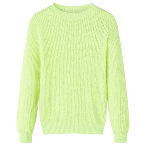 vidaXL Sweater til børn str. 104 strikket neongul