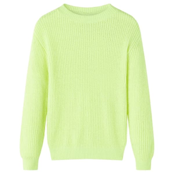 vidaXL Sweater til børn str. 92 strikket neongul