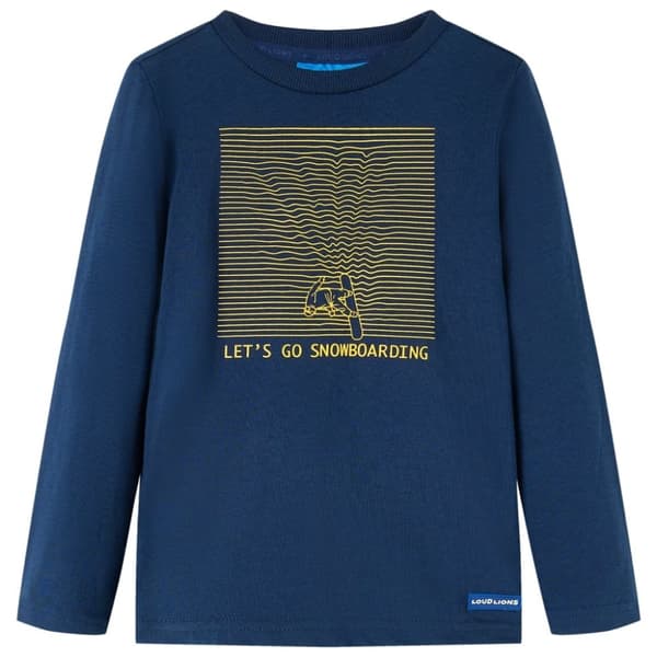 vidaXL Langærmet T-shirt til børn str. 116 marineblå