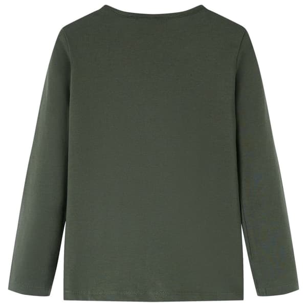 vidaXL Langærmet T-shirt til børn str. 128 kakifarvet