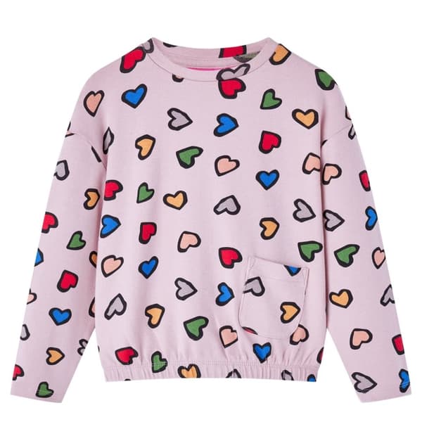 vidaXL Sweatshirt til børn str. 140 lyserød