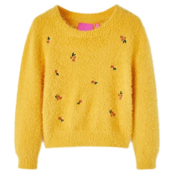 vidaXL Sweater til børn str. 140 strikket okkergul