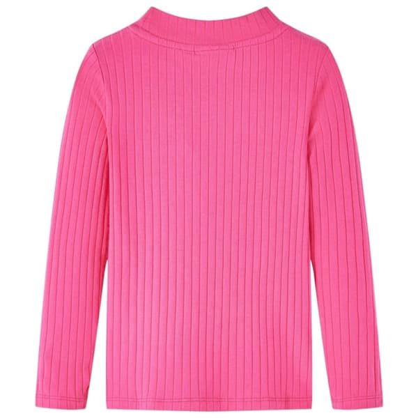vidaXL Langærmet T-shirt til børn str. 104 ribstrikket lyserød