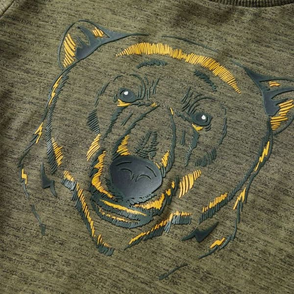 vidaXL Langærmet T-shirt til børn str. 128 kakimeleret