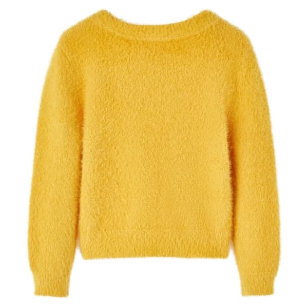 vidaXL Sweater til børn str. 128 strikket okkergul