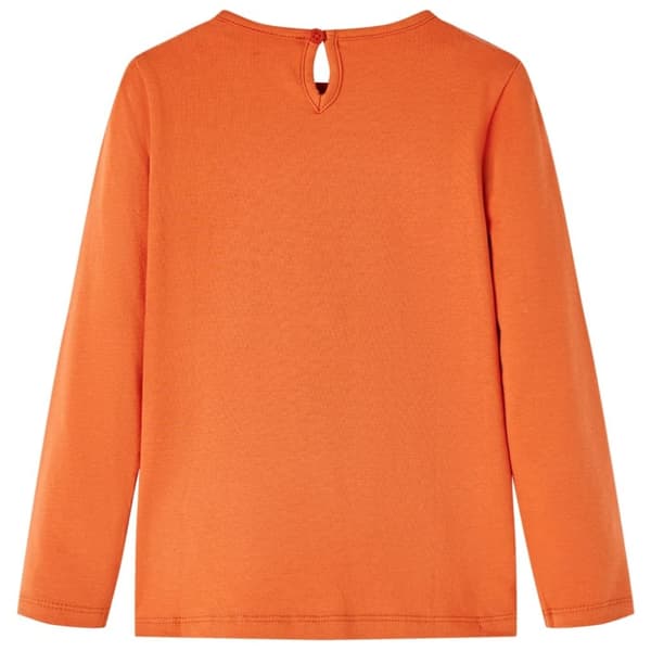 vidaXL T-shirt med långa ärmar för barn stark orange 128