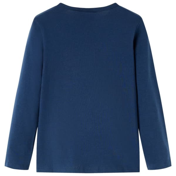 vidaXL Langærmet T-shirt til børn str. 104 marineblå