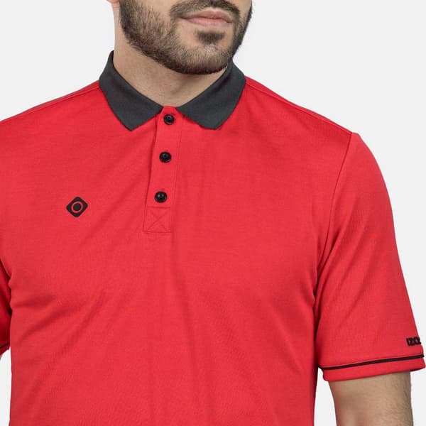 Izas Kortärmad Pikétröja Bespen Röd 2XL Man