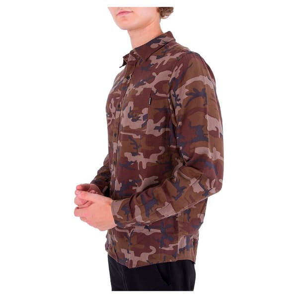 Hurley Lang ærmet Skjorte Portland Organic Brun M Mand