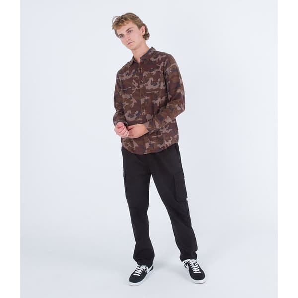 Hurley Lang ærmet Skjorte Portland Organic Brun M Mand
