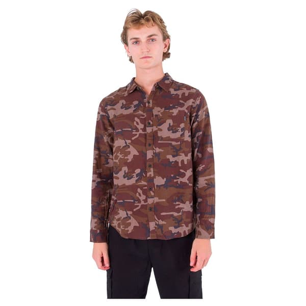Hurley Lang ærmet Skjorte Portland Organic Brun M Mand