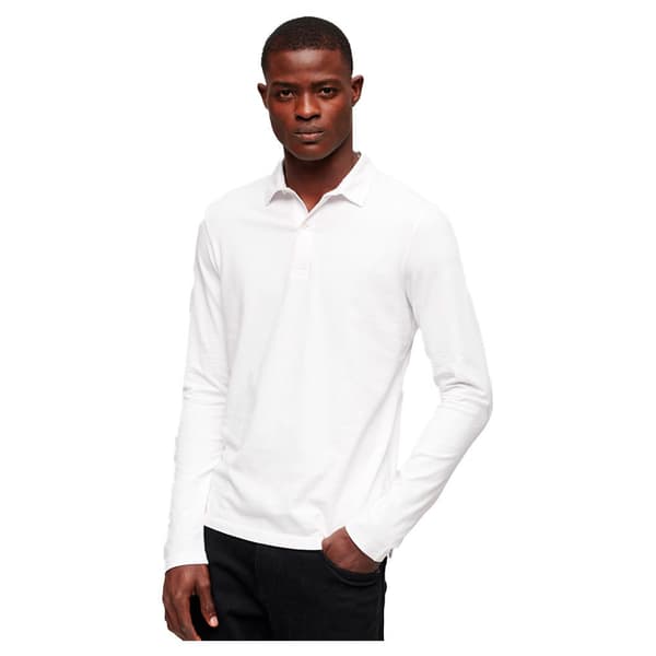 Superdry Langærmet Polo Studios Jersey Hvid M Mand