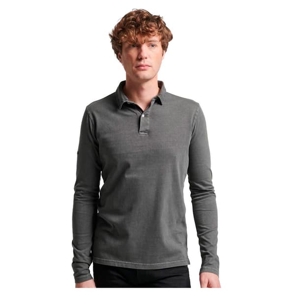 Superdry Langærmet Polo Studios Jersey Grå L Mand