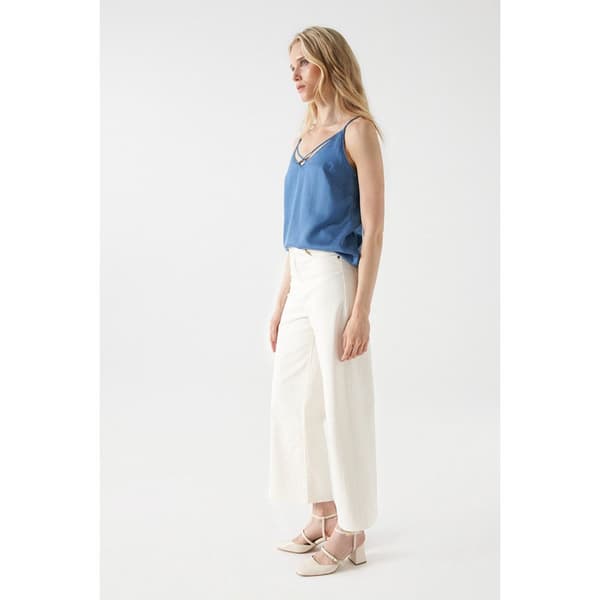 Salsa Jeans Kortærmet T-shirt Med V-hals 21007001 Blå XS Kvinde