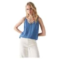 Miniatyrbillede 1 af 5: Salsa Jeans Kortærmet T-shirt Med V-hals 21007001 Blå XS Kvinde