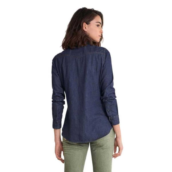 Salsa Jeans Fit Bomull Långärmad Skjorta Slim Blå S Kvinna