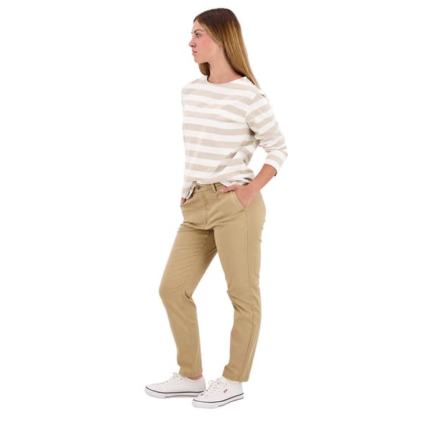 Dockers Långärmad T-shirt Med Rund Hals Beige S Kvinna