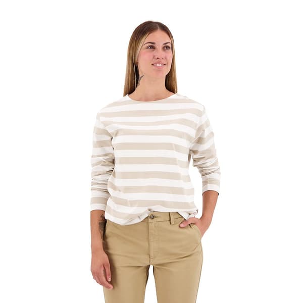 Dockers Långärmad T-shirt Med Rund Hals Beige S Kvinna