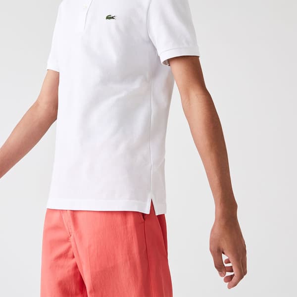 Lacoste Slim Fit Kortärmad Pikétröja Petit Piqué Vit 2XL Man