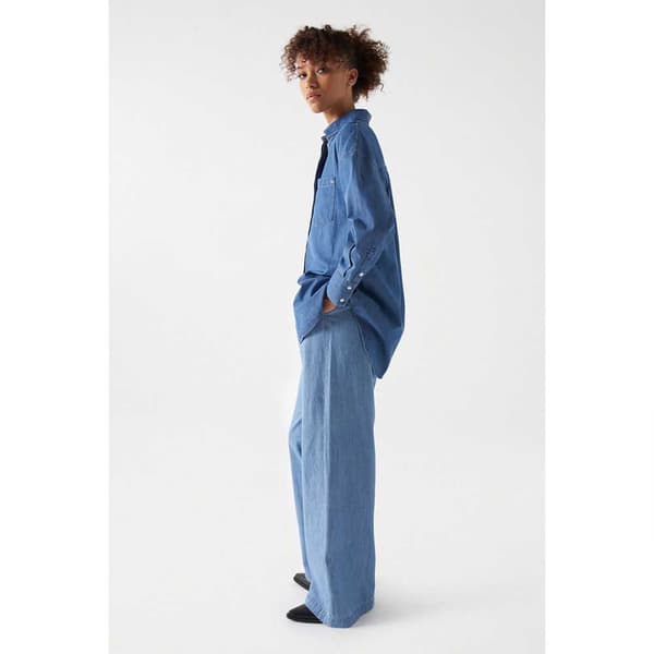Salsa Jeans Långärmad Tröja 21007012 Oversize Blå M Kvinna