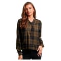Miniatyrbillede 1 af 6: Superdry Langærmet Bluse Check Brun XS Kvinde