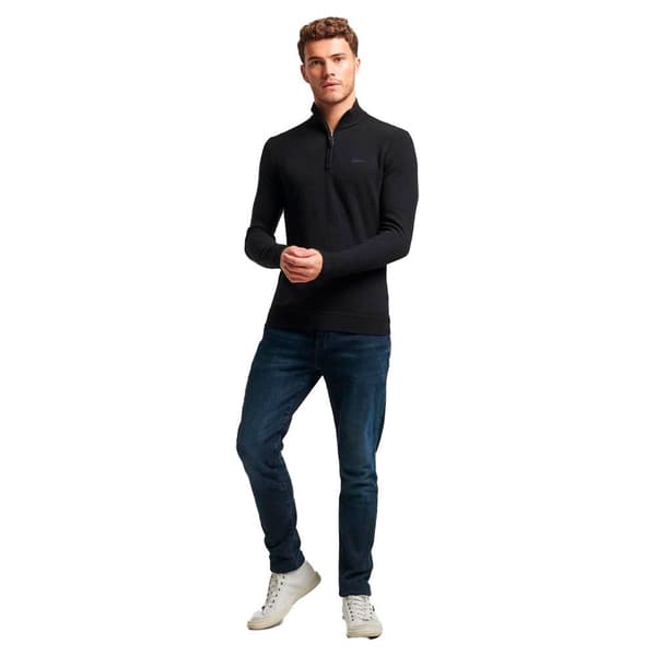 Superdry Kortärmad T-shirt Med Rund Hals Essential Embroidered Henley Svart XL Man